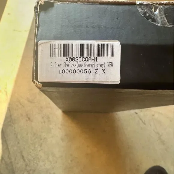 2 tier rustic wood sheves (weathered gray) - Picture 2 of 4